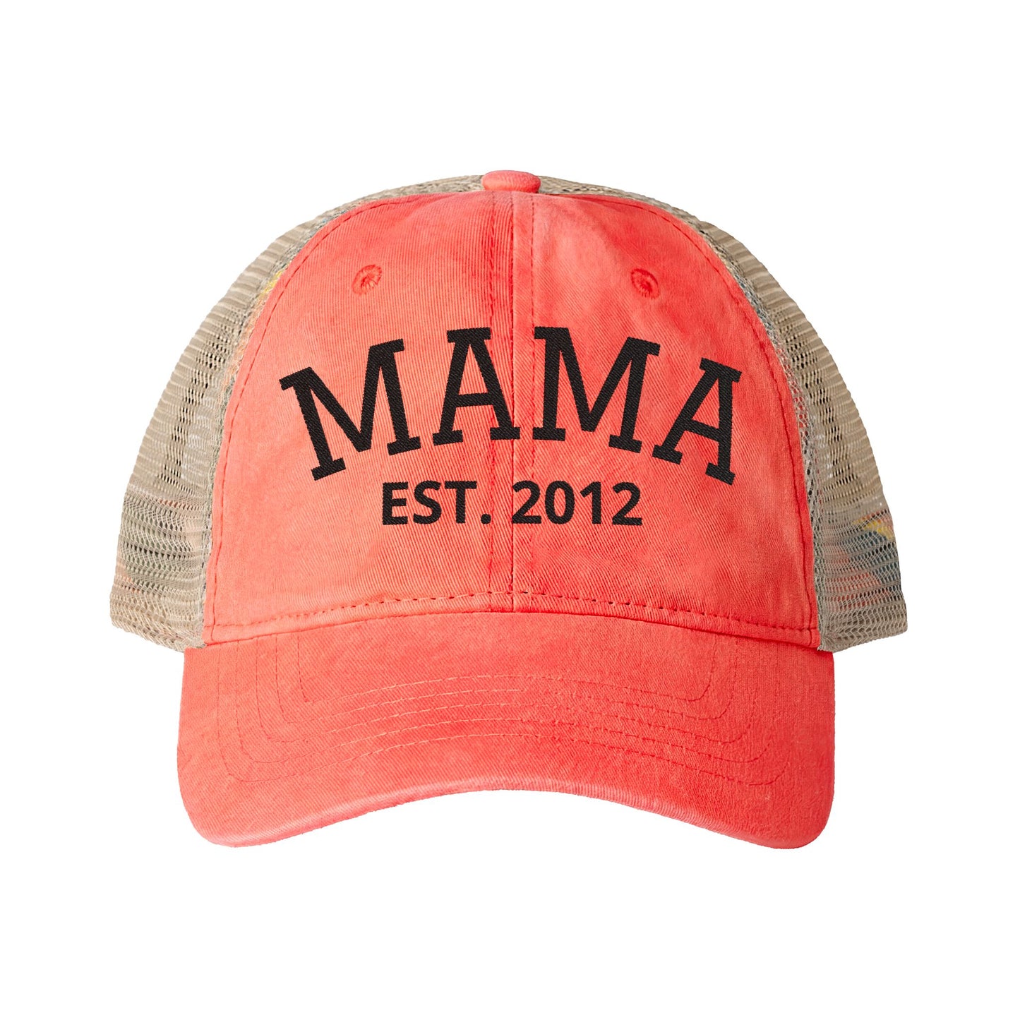 MAMA | Personalized | Embroidered Women's Washed Mesh-Back Cap