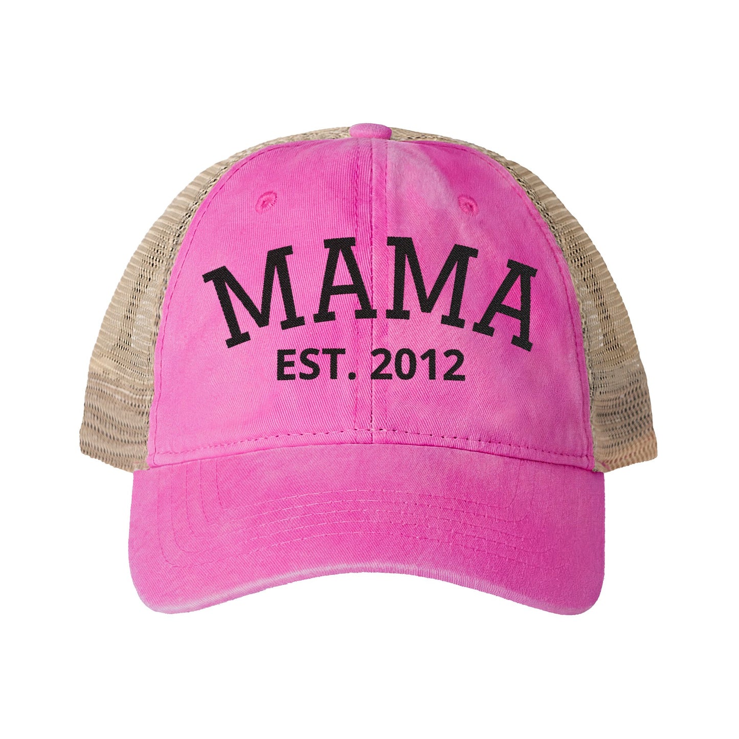 MAMA | Personalized | Embroidered Women's Washed Mesh-Back Cap