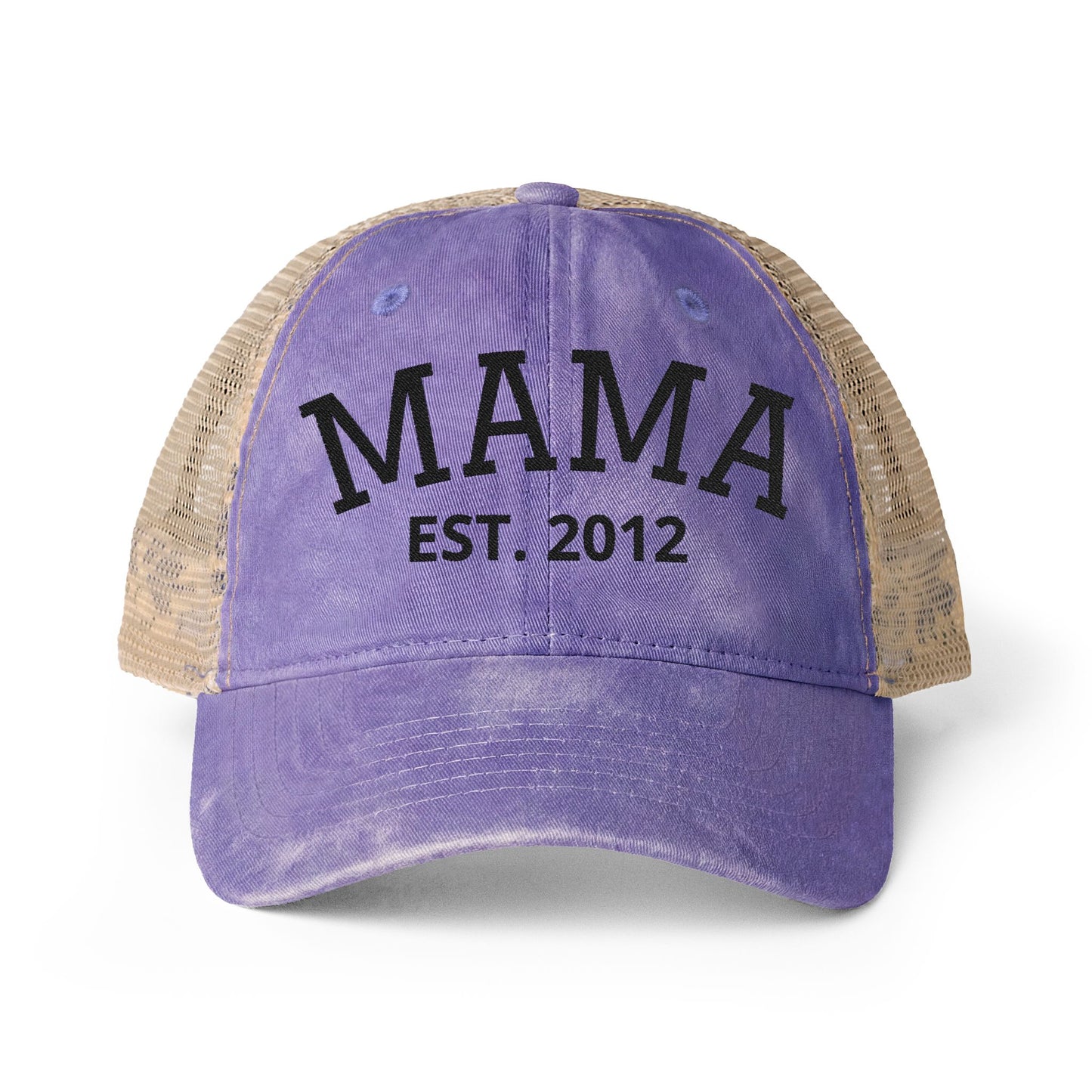 MAMA | Personalized | Embroidered Women's Washed Mesh-Back Cap