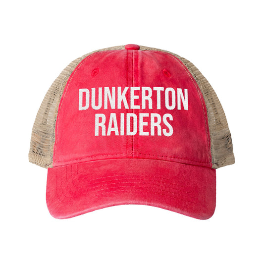 Dunkerton Women's Washed Embroidered Mesh-Back Cap - RED