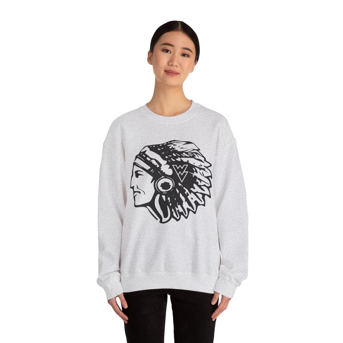 Wapsie Valley Warrior Head -  Crewneck Sweatshirt