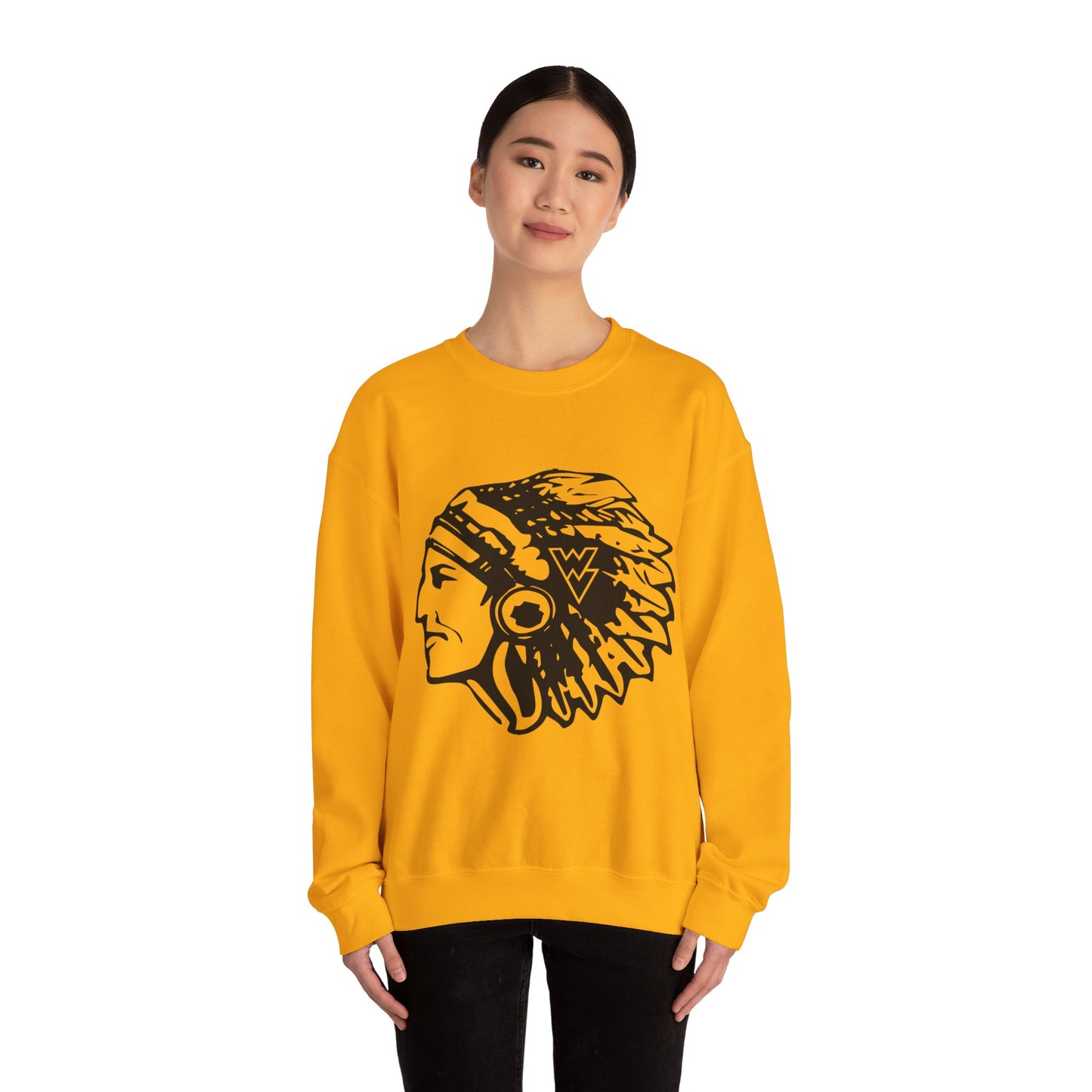 Wapsie Valley Warrior Head -  Crewneck Sweatshirt