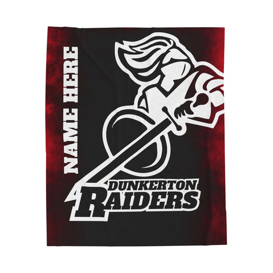 Dunkerton Raiders Grunge Personalized Velveteen Plush Blanket