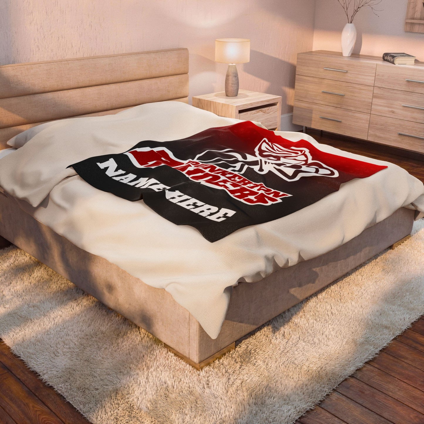 Dunkerton Raiders Velveteen - Personalized Throw Blanket