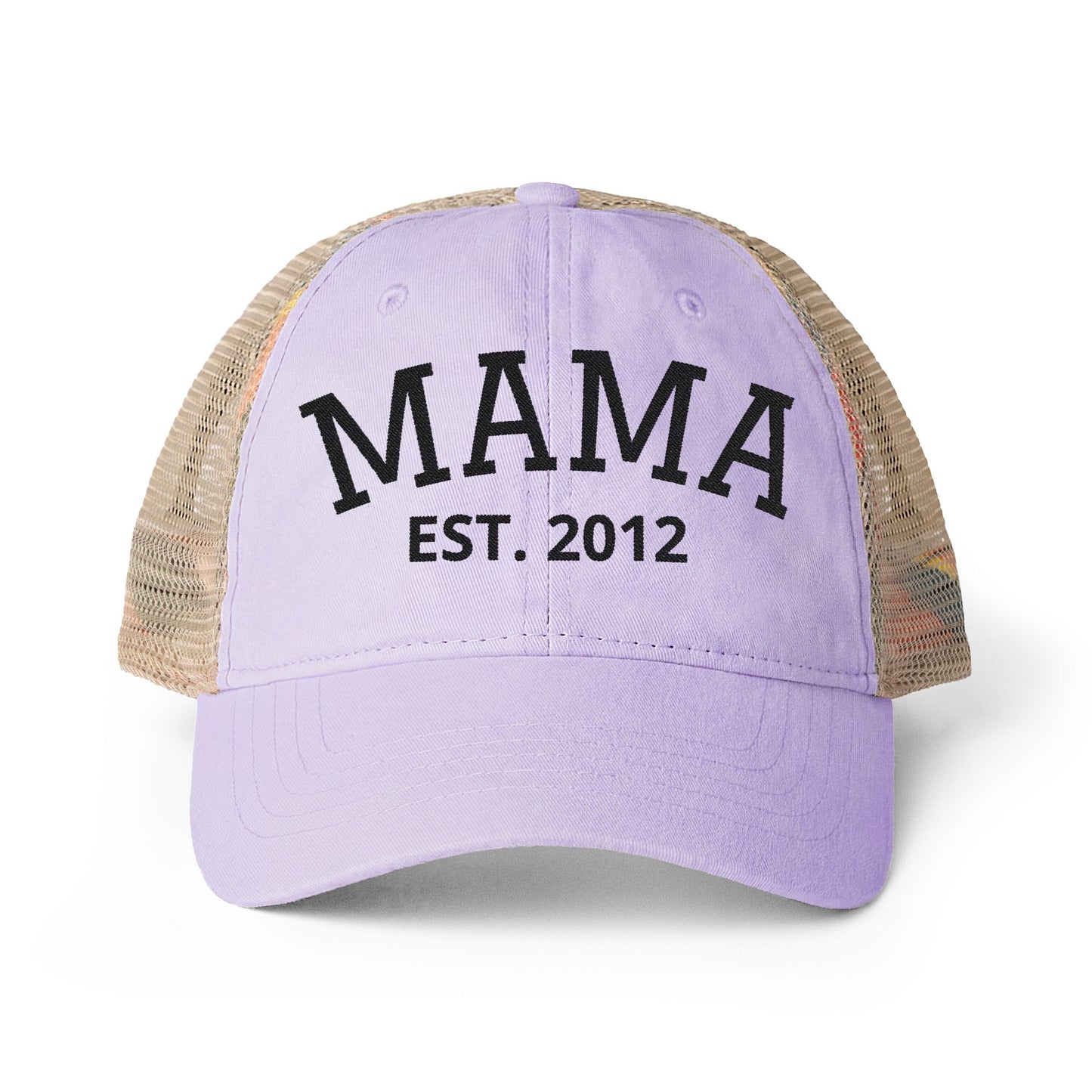 MAMA | Personalized | Embroidered Women's Washed Mesh-Back Cap