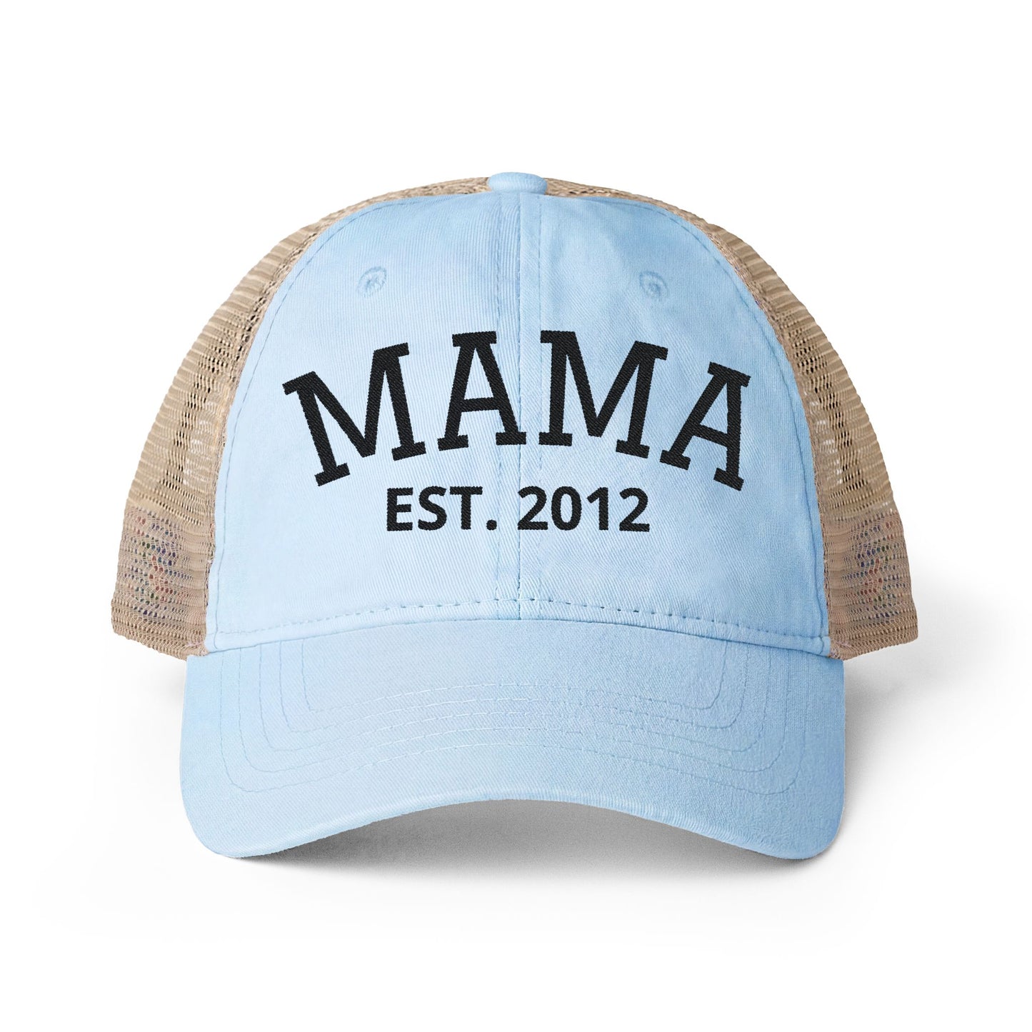 MAMA | Personalized | Embroidered Women's Washed Mesh-Back Cap