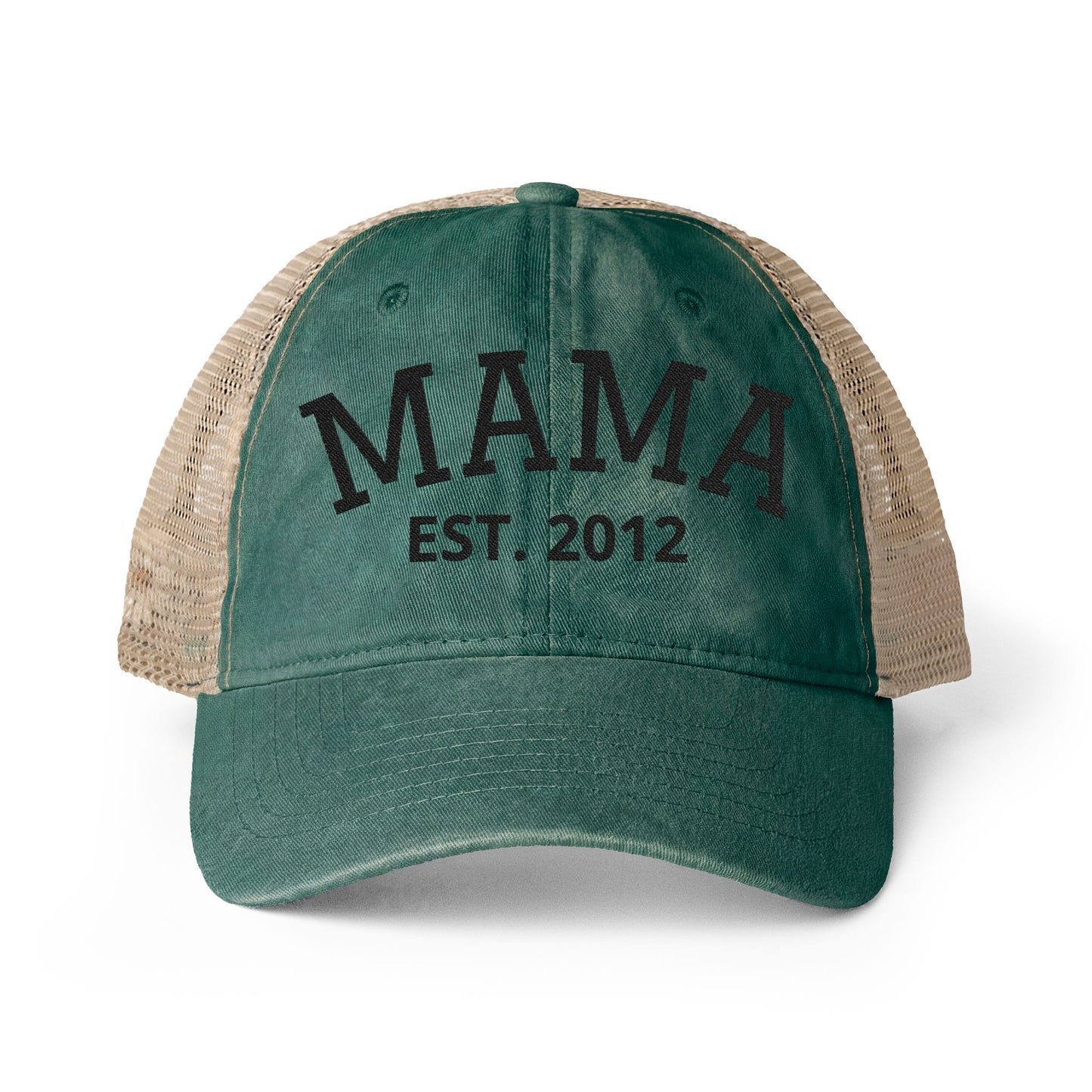 MAMA | Personalized | Embroidered Women's Washed Mesh-Back Cap