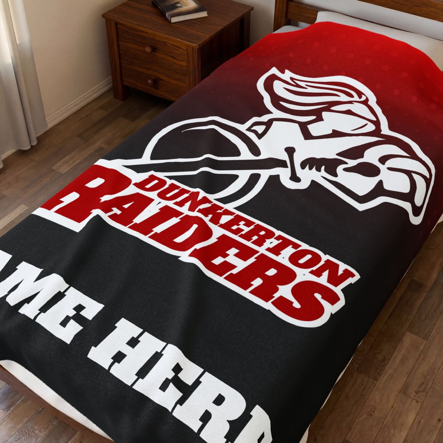 Dunkerton Raiders Velveteen - Personalized Throw Blanket
