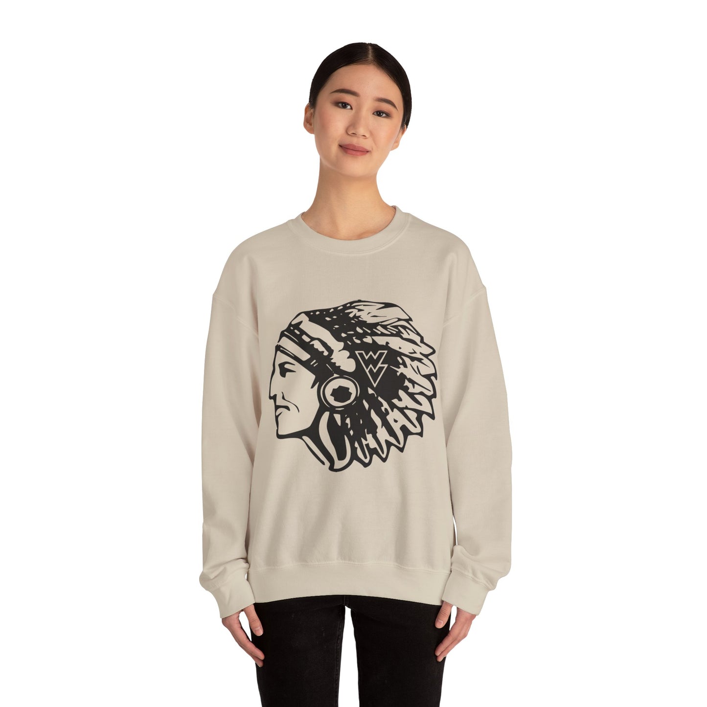 Wapsie Valley Warrior Head -  Crewneck Sweatshirt
