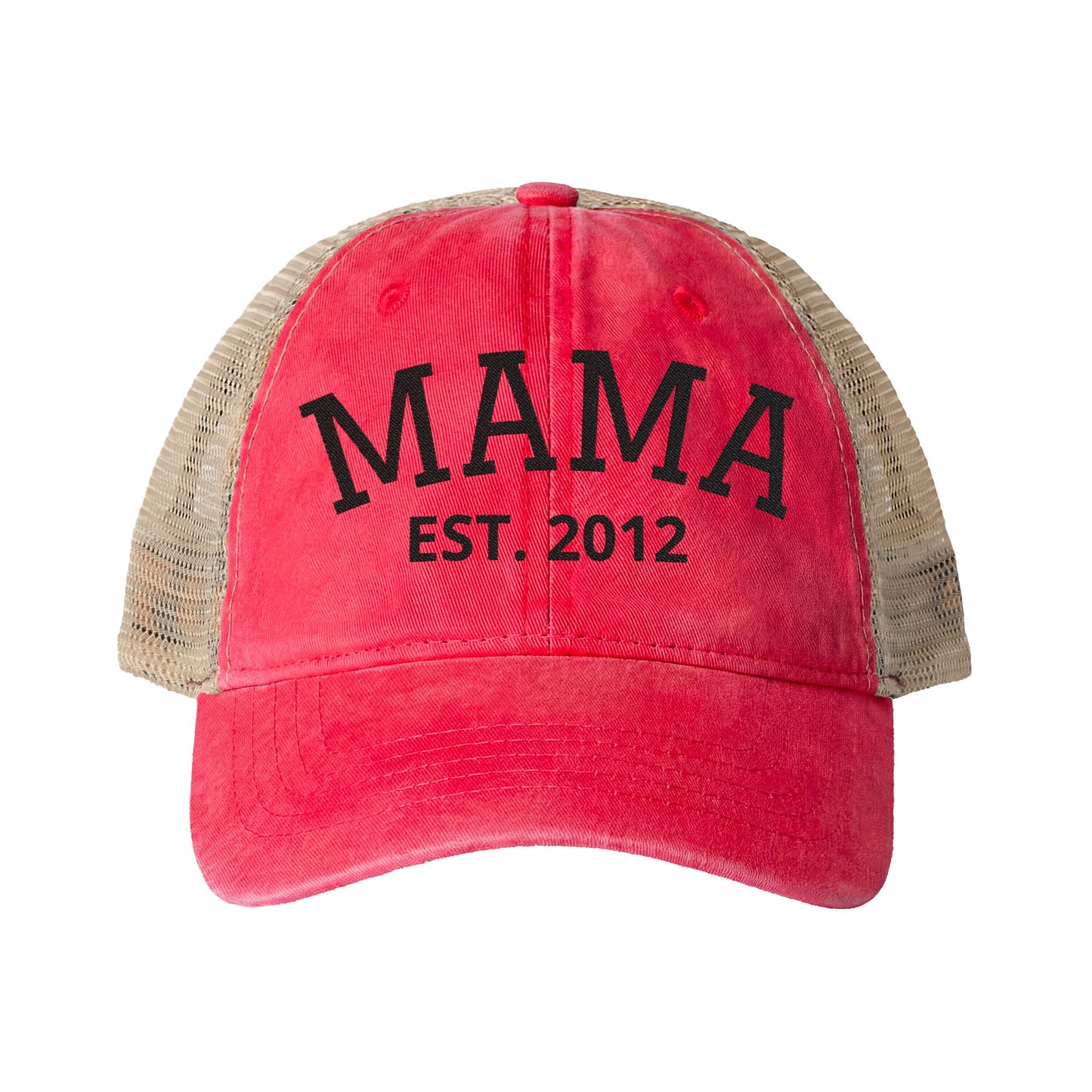 MAMA | Personalized | Embroidered Women's Washed Mesh-Back Cap