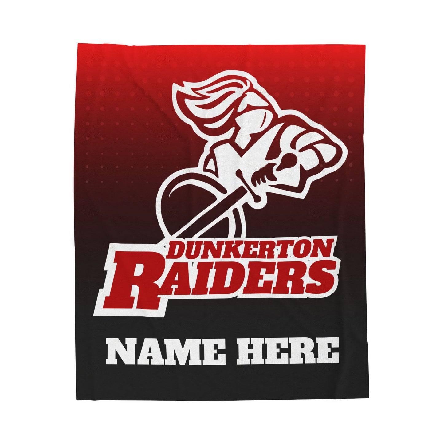 Dunkerton Raiders Velveteen - Personalized Throw Blanket