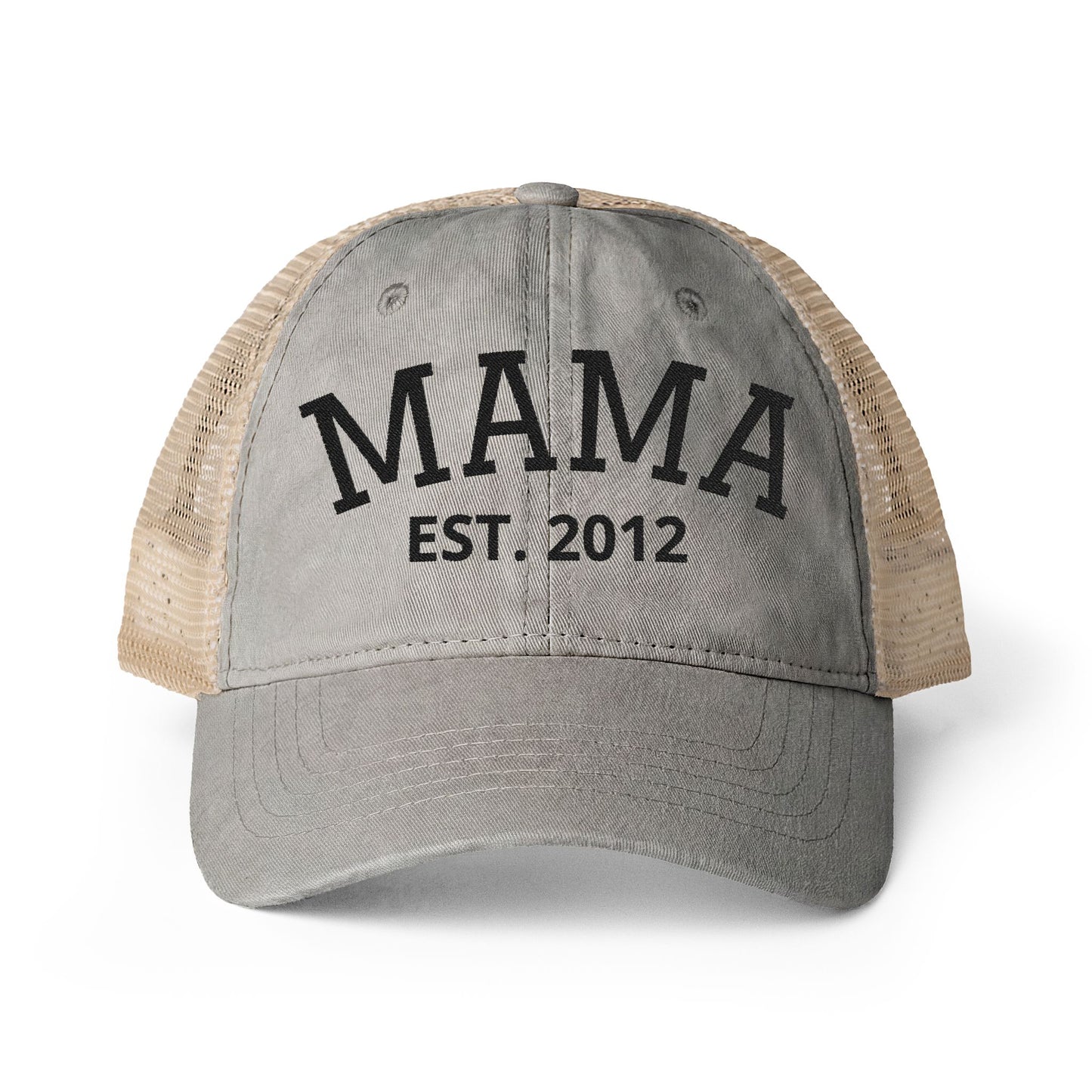 MAMA | Personalized | Embroidered Women's Washed Mesh-Back Cap