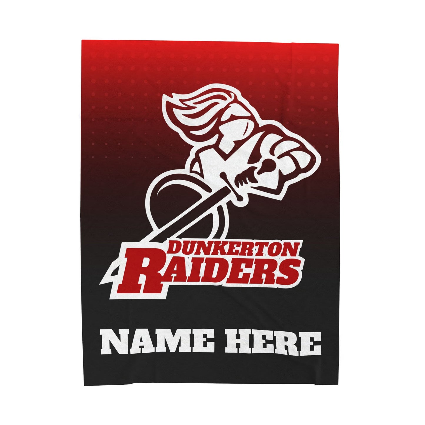 Dunkerton Raiders Velveteen - Personalized Throw Blanket